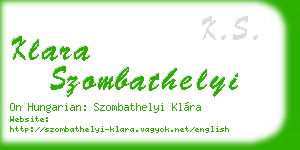 klara szombathelyi business card