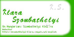 klara szombathelyi business card